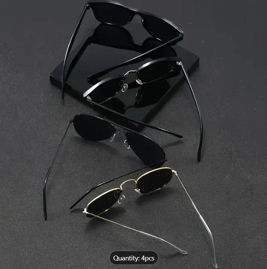 4 Pairs of Unisex Family Classic Street Fashion Casual sunGlasses