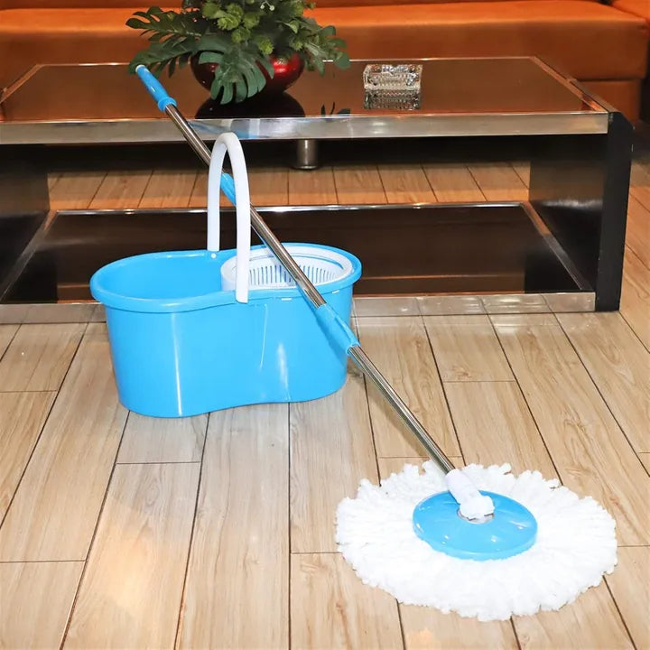 Magic Spin Mop with Bucket | 360° Spin | Adjustable Handle | 2 Mop Heads