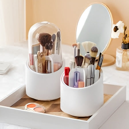 VanityPro 360° Makeup Brush Organizer with Protective Cover